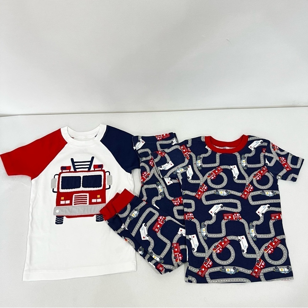 Carter's 3 Pcs Pajama Set Kids Size 5 Years Boys Firefighter Medical Print Blue